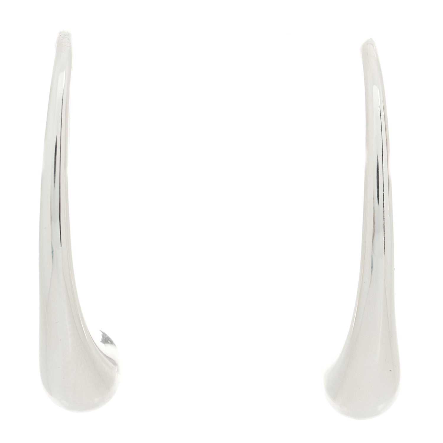 Tiffany Sterling Silver Elsa Peretti Teardrop Hoop Earrings 1 of 4