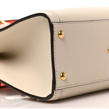 Gucci Wonka Grain Calfskin Mini Diana Tote Bag Mystic White Orange Fluo 8 of 9