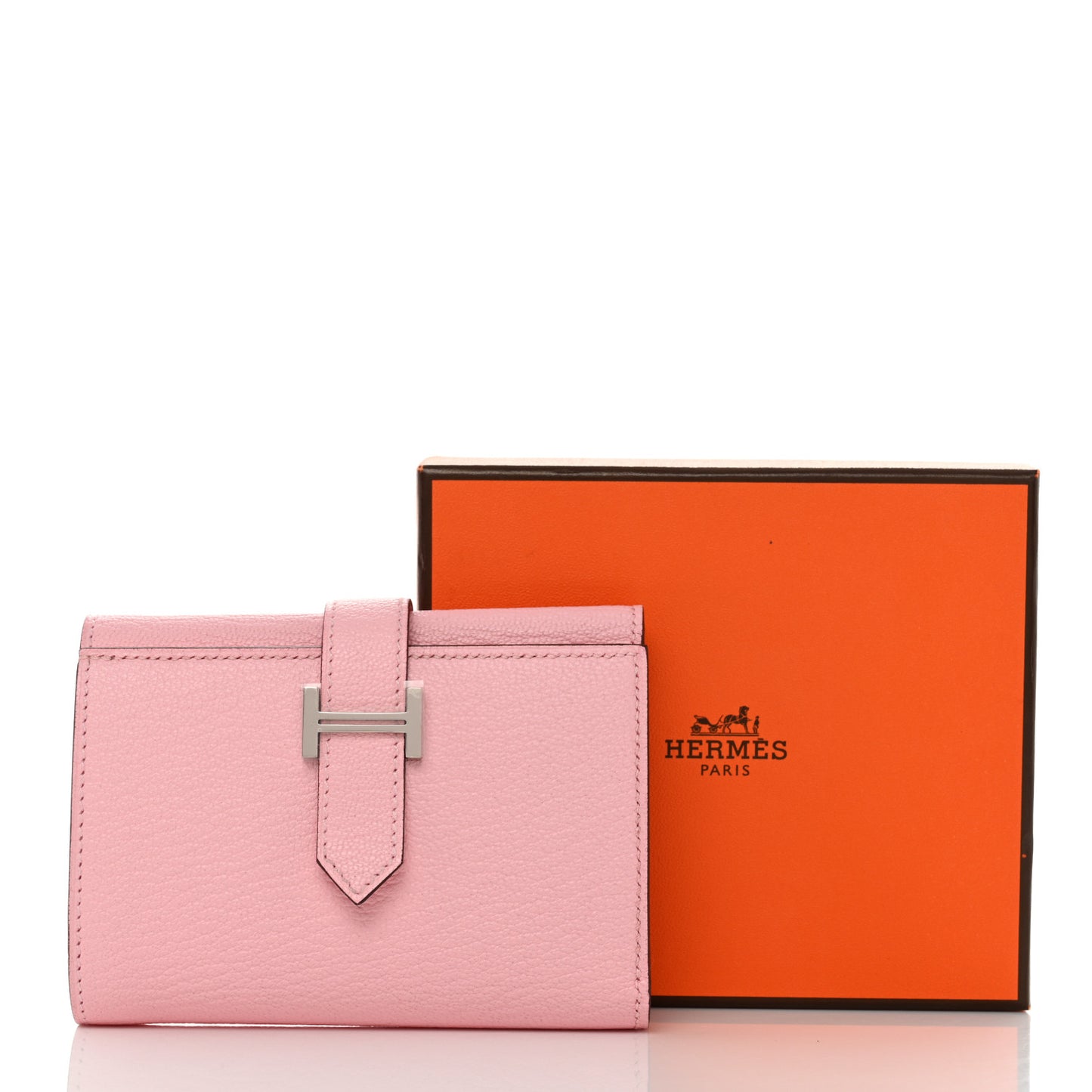 Chevre Mysore Tri-Fold Compact Bearn Wallet Rose Sakura