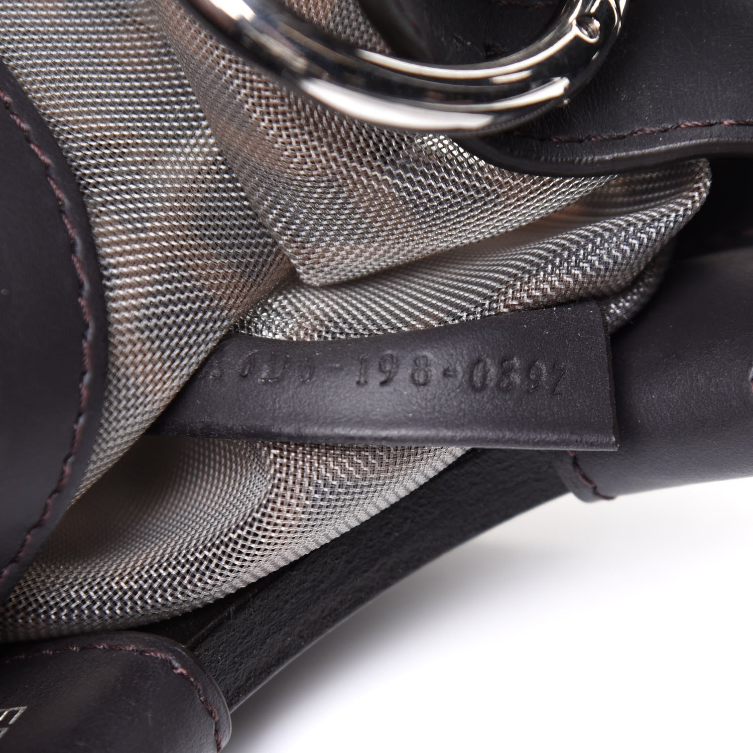 Fendi Mesh Vitello Century Cuoio FF 1974 Small Runaway Shopper Tote Marrone Black Ebano 8 of 14