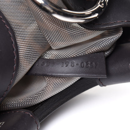 Fendi Mesh Vitello Century Cuoio FF 1974 Small Runaway Shopper Tote Marrone Black Ebano 8 of 14