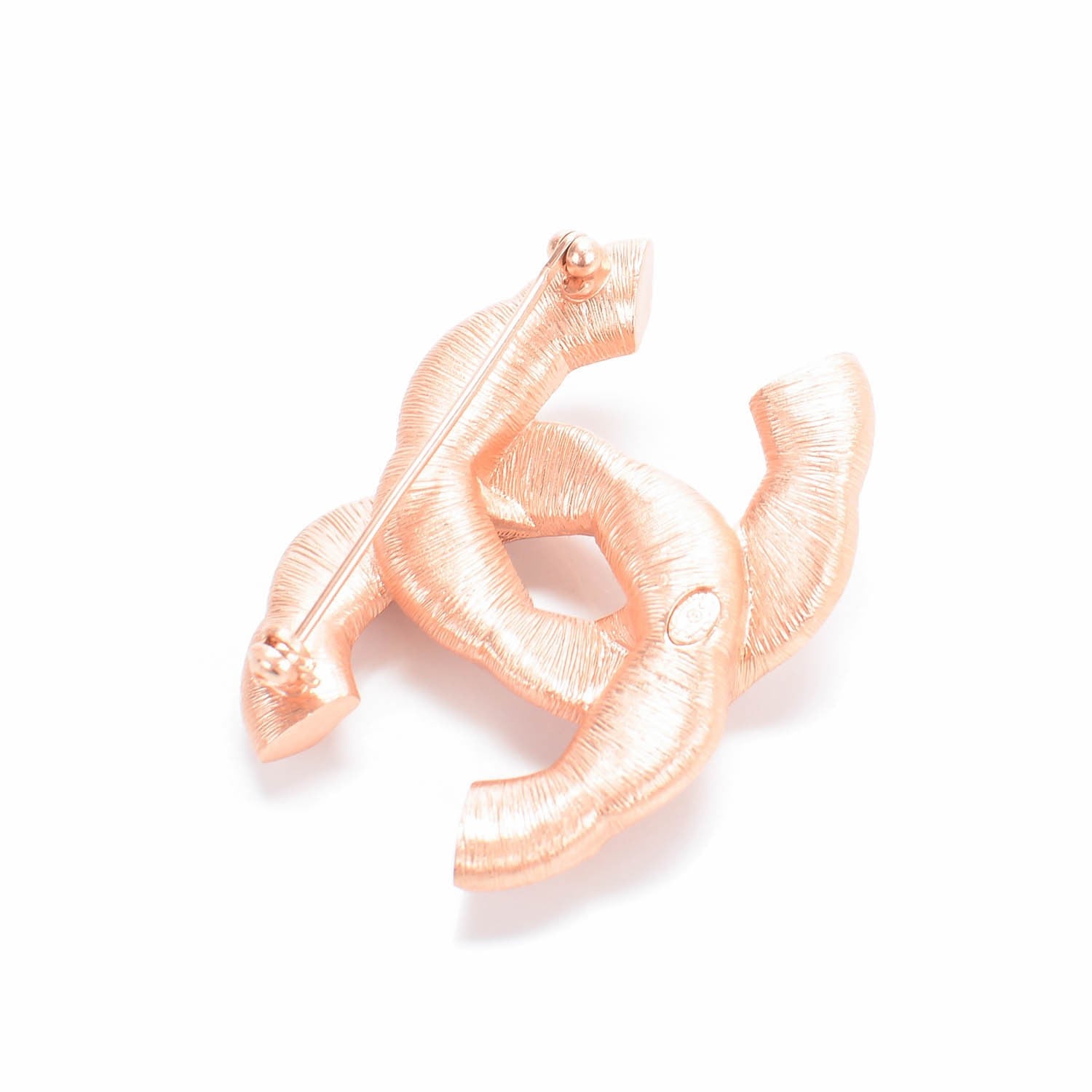 Chanel Crystal Twisted CC Brooch Rose Gold 3 of 4