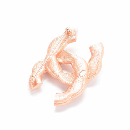 Chanel Crystal Twisted CC Brooch Rose Gold 3 of 4