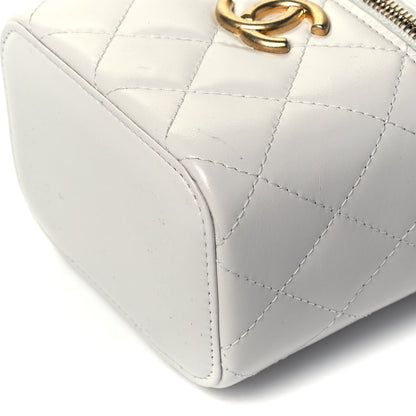 Chanel Calfskin Quilted Mini Perfect Fit Vanity Case With Chain White 9 of 9