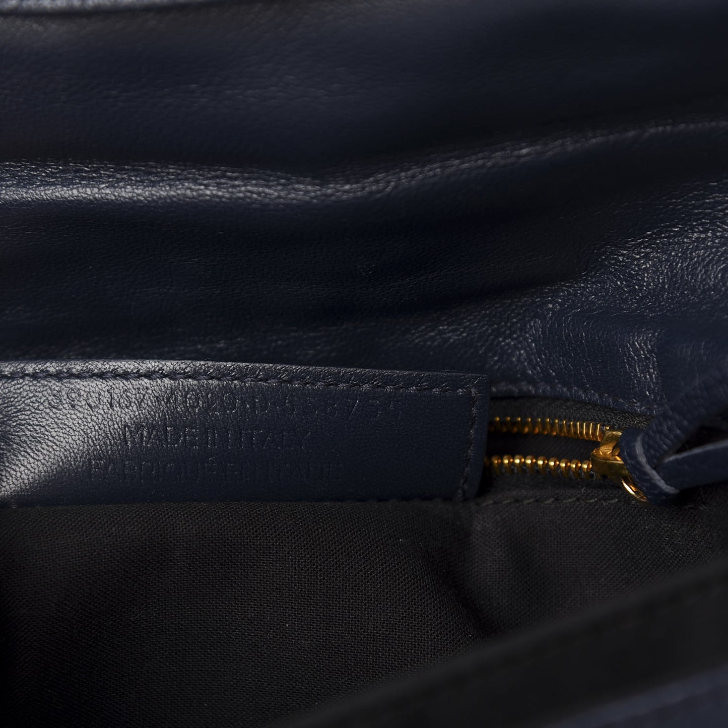 Chevre Gold Metallic Edge Hardware Envelope Clutch Bleu Nuit