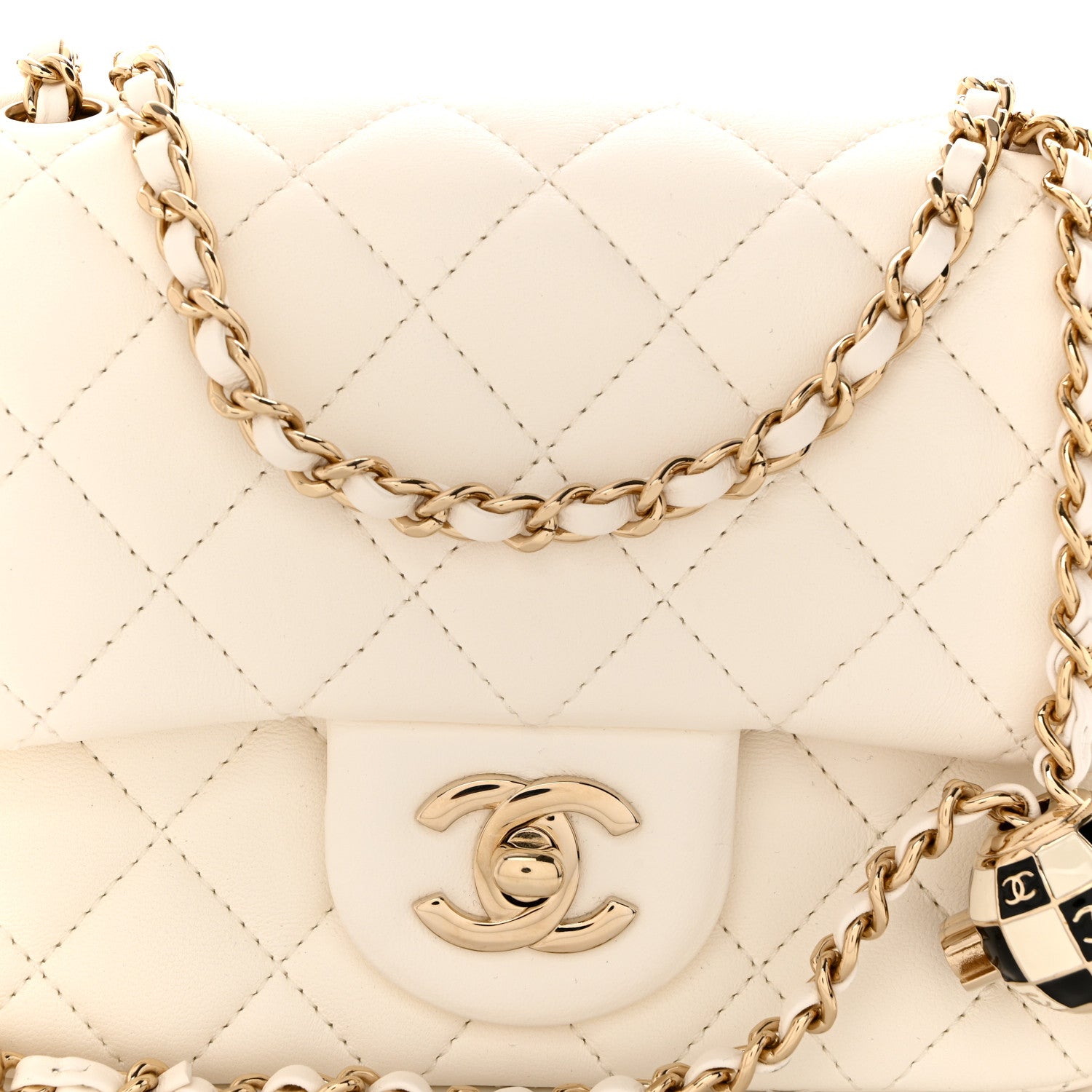 Chanel Lambskin Quilted Mini Pearl Crush Flap White 8 of 10