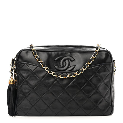 Chanel Lambskin Quilted Tassel Camera Case Black 1 of 11