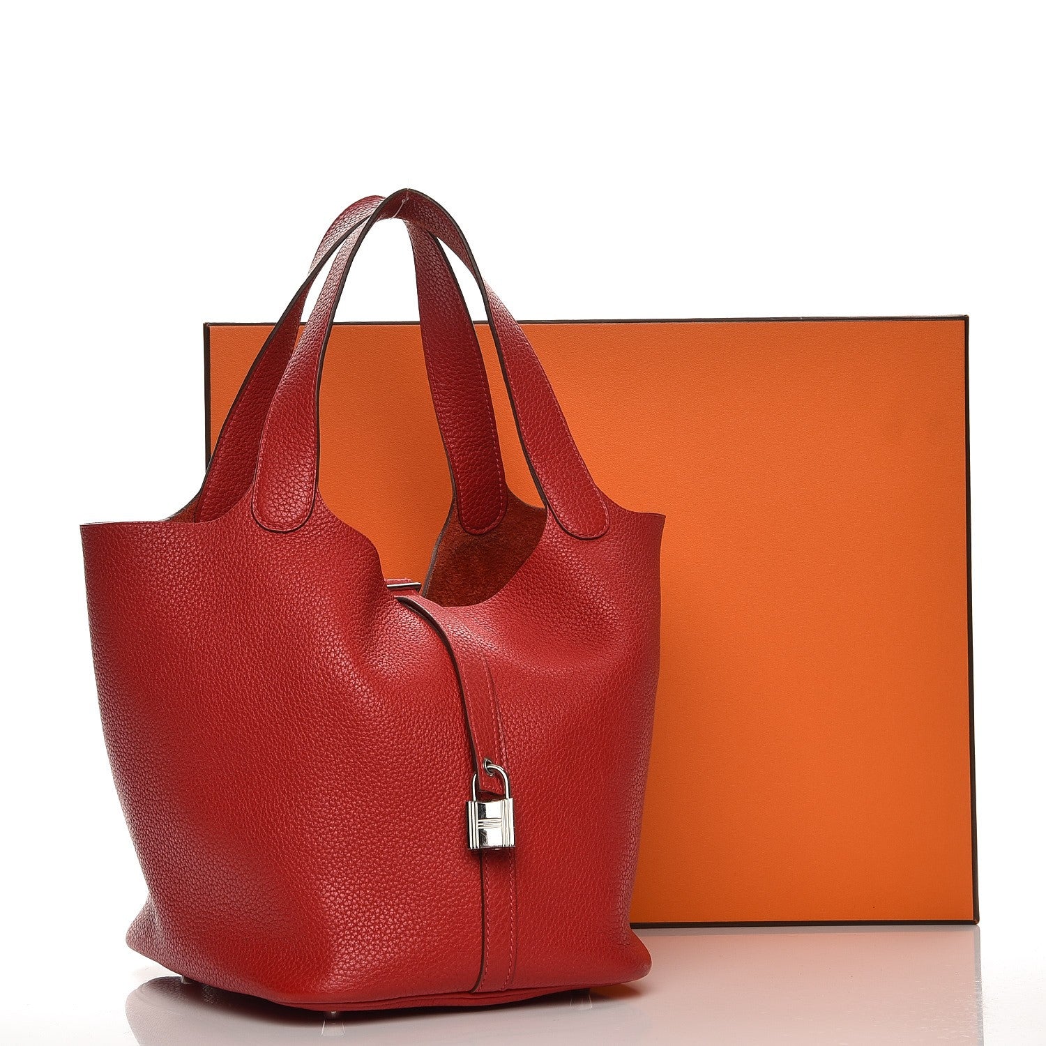 Hermes Taurillon Clemence Picotin Lock 22 MM Rouge Casaque 10 of 10
