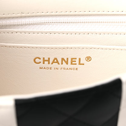 Chanel Lambskin Quilted Mini Rectangular Flap White Black 6 of 11