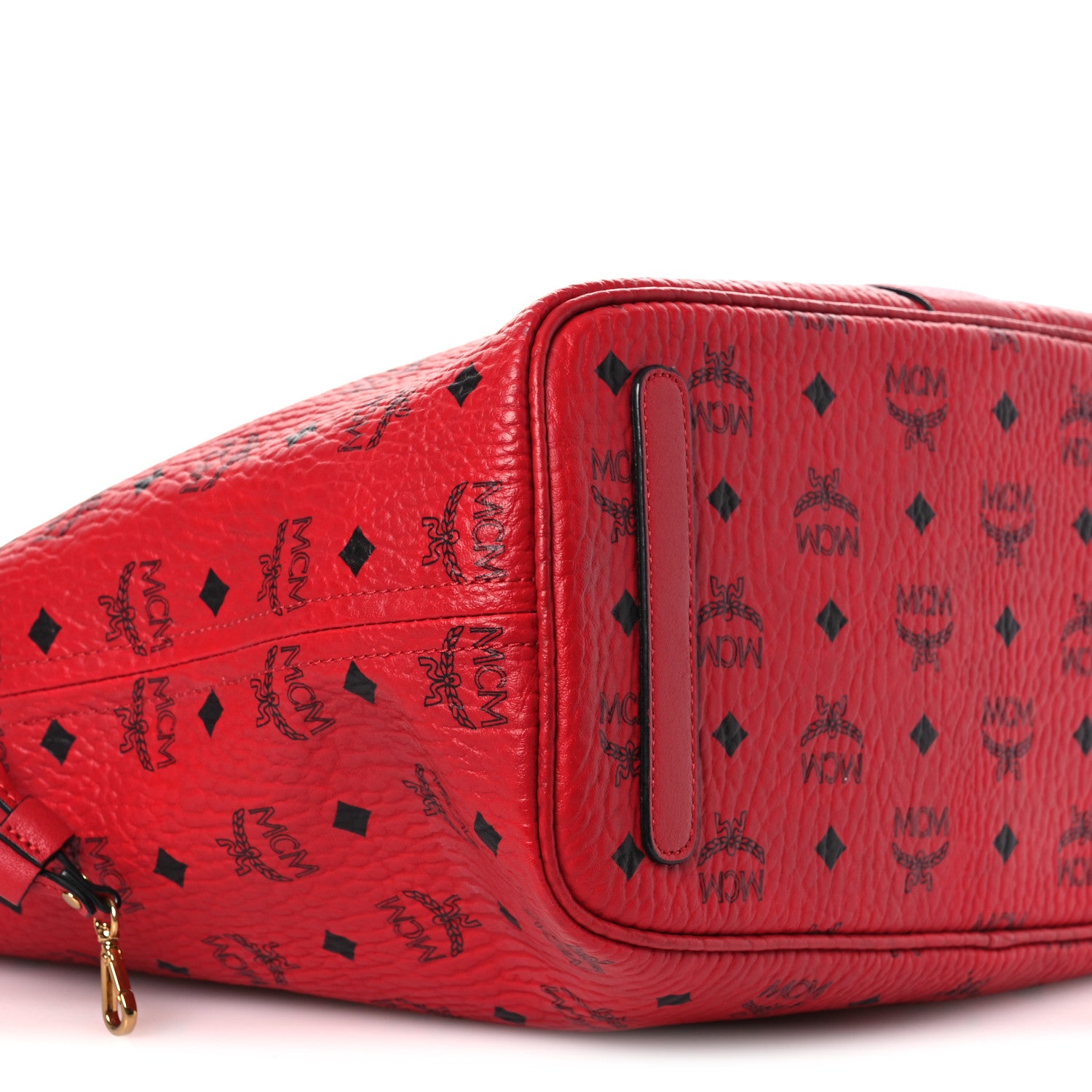 MCM Visetos Medium Liz Reversible Shopper Tote Ruby Red 13 of 17