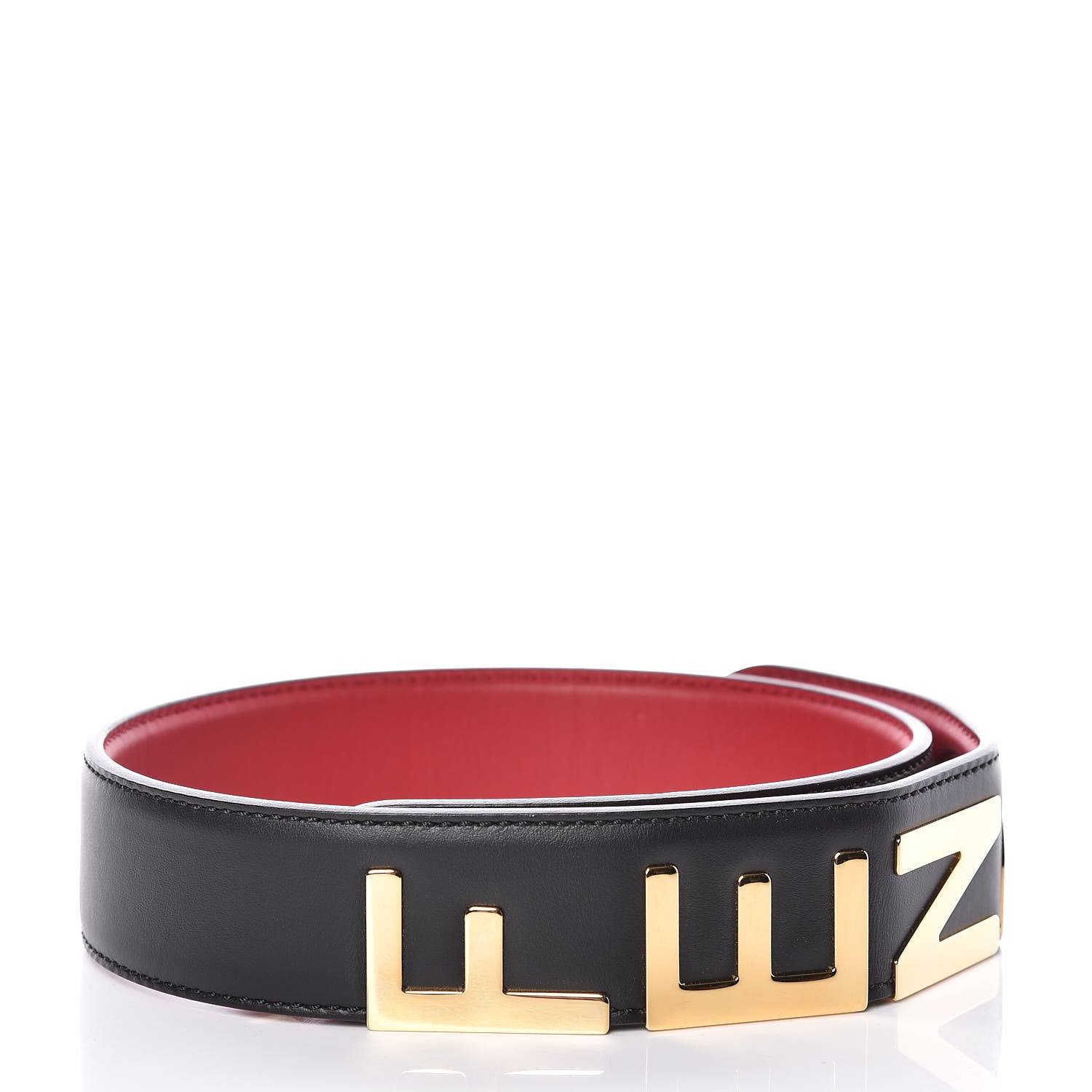 Fendi Vitello Century Metal Logo Bi-Color Strap You Black Fragola 2 of 6