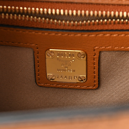 MCM Calfskin Essential Visetos Small Backpack Cognac 6 of 11