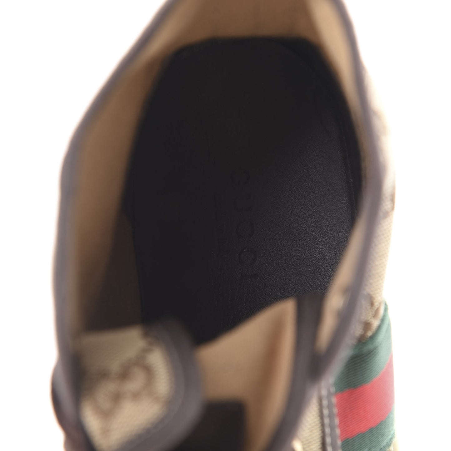 GG Monogram Web Womens High Top Sneakers 37 Brown