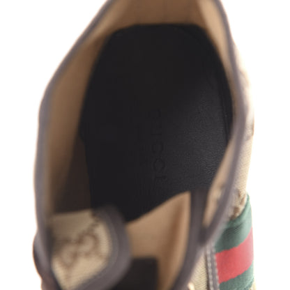 Gucci GG Monogram Web Womens High Top Sneakers 37 Brown 8 of 9