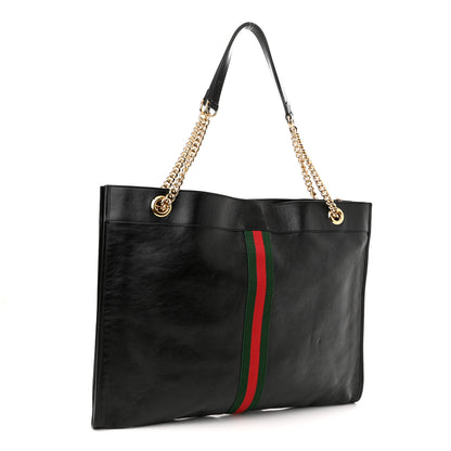 Gucci Calfskin Large Rajah Chain Tote Black 4 of 11