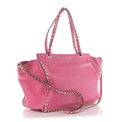Valentino Garavani Vitello Medium Rockstud Tote Fuxia Fluo 4 of 10