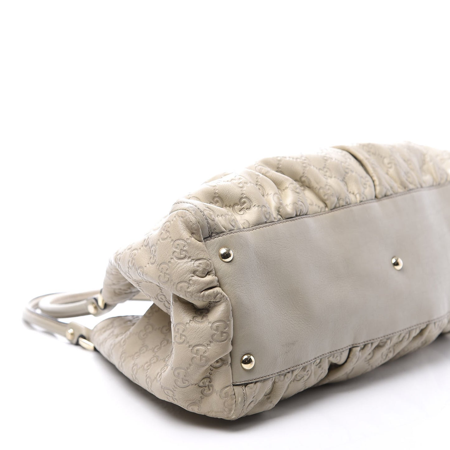 Guccissima Large D Gold Ring Shoulder Bag Off White