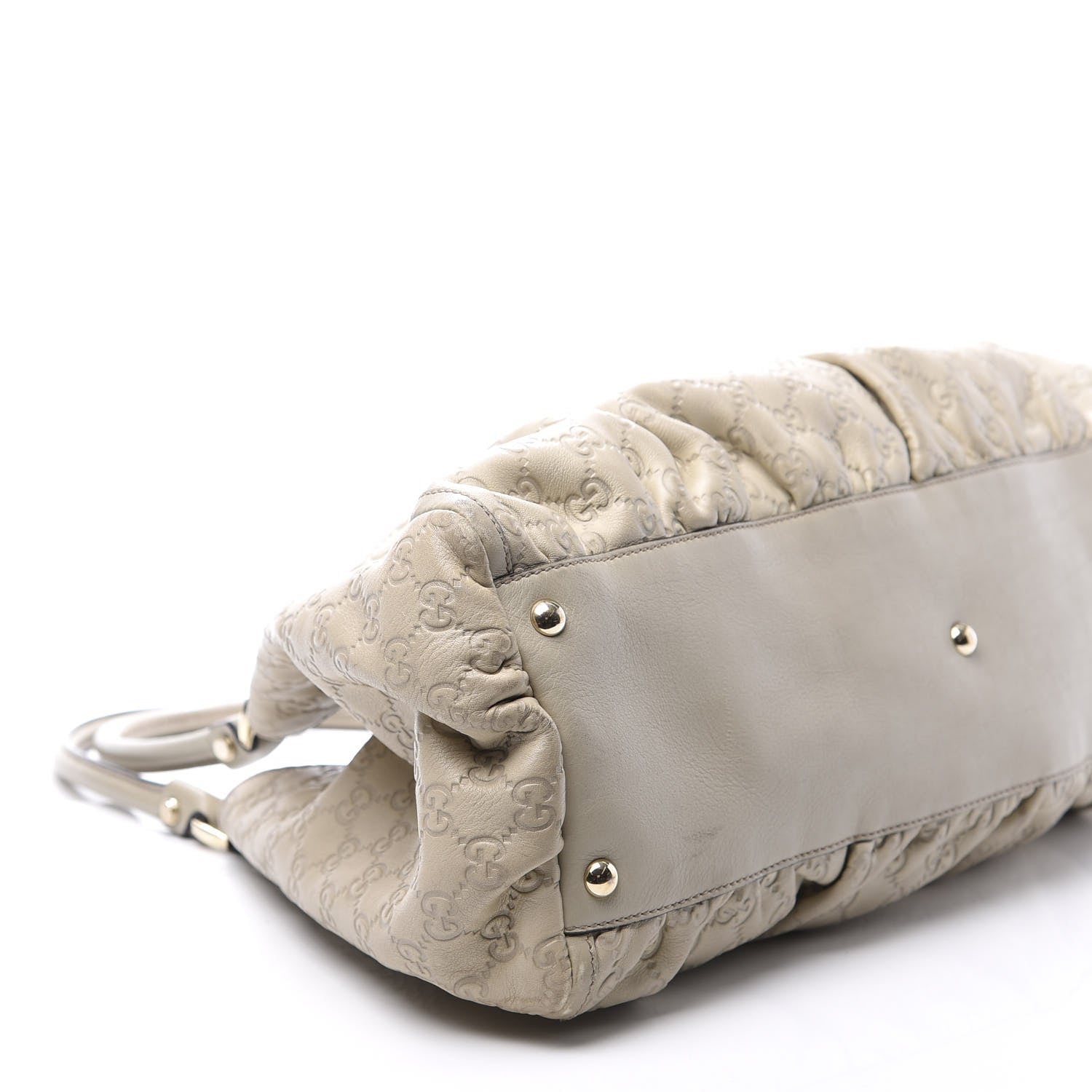 Gucci Guccissima Large D Gold Ring Shoulder Bag Off White 8 of 10