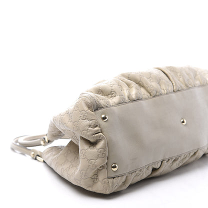Gucci Guccissima Large D Gold Ring Shoulder Bag Off White 8 of 10
