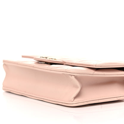 Chanel Lambskin Plexi Quilted Wallet On Chain WOC Light Beige 10 of 11