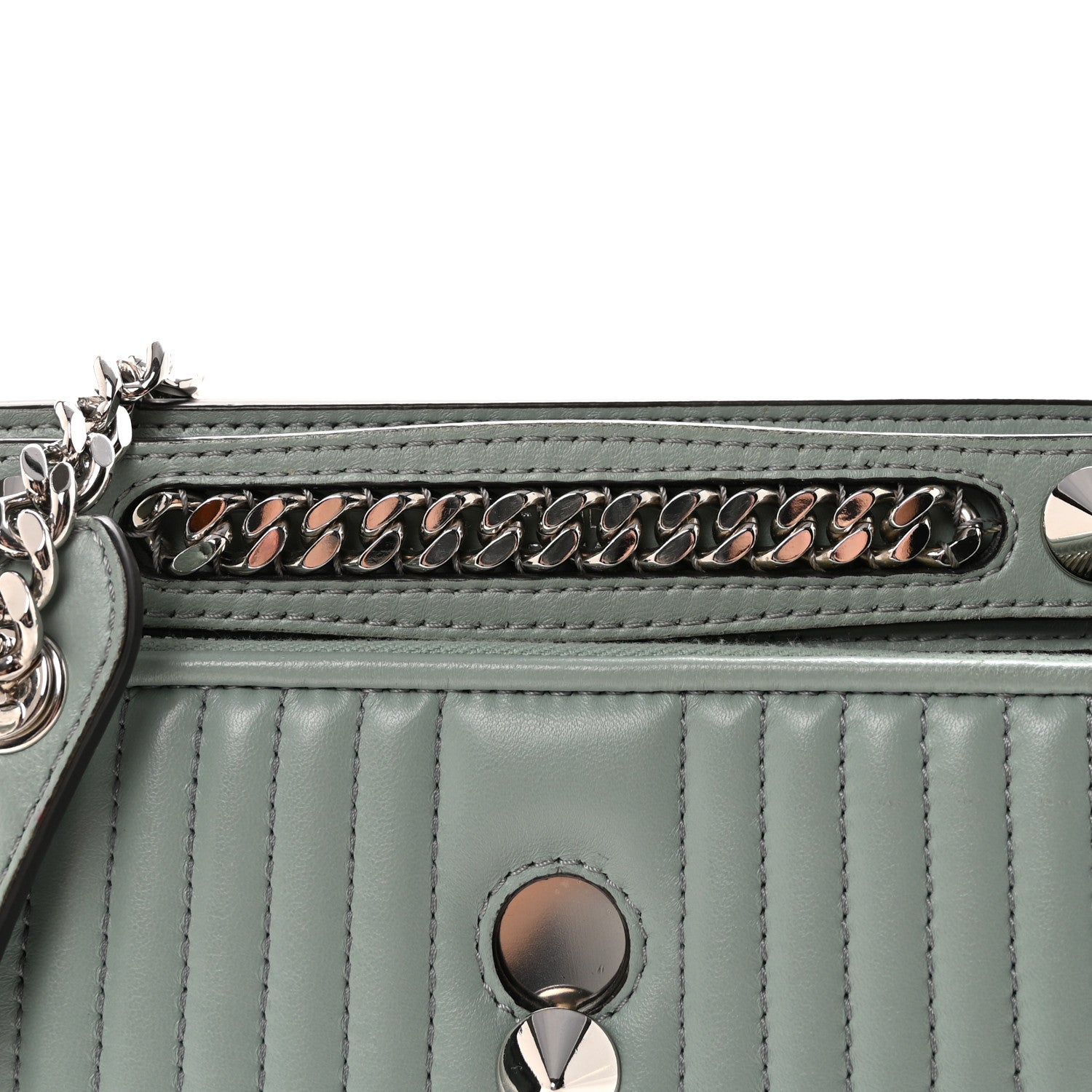 Fendi Shiny Nappa Trapuntata Small DotCom Click Top Handle Chain