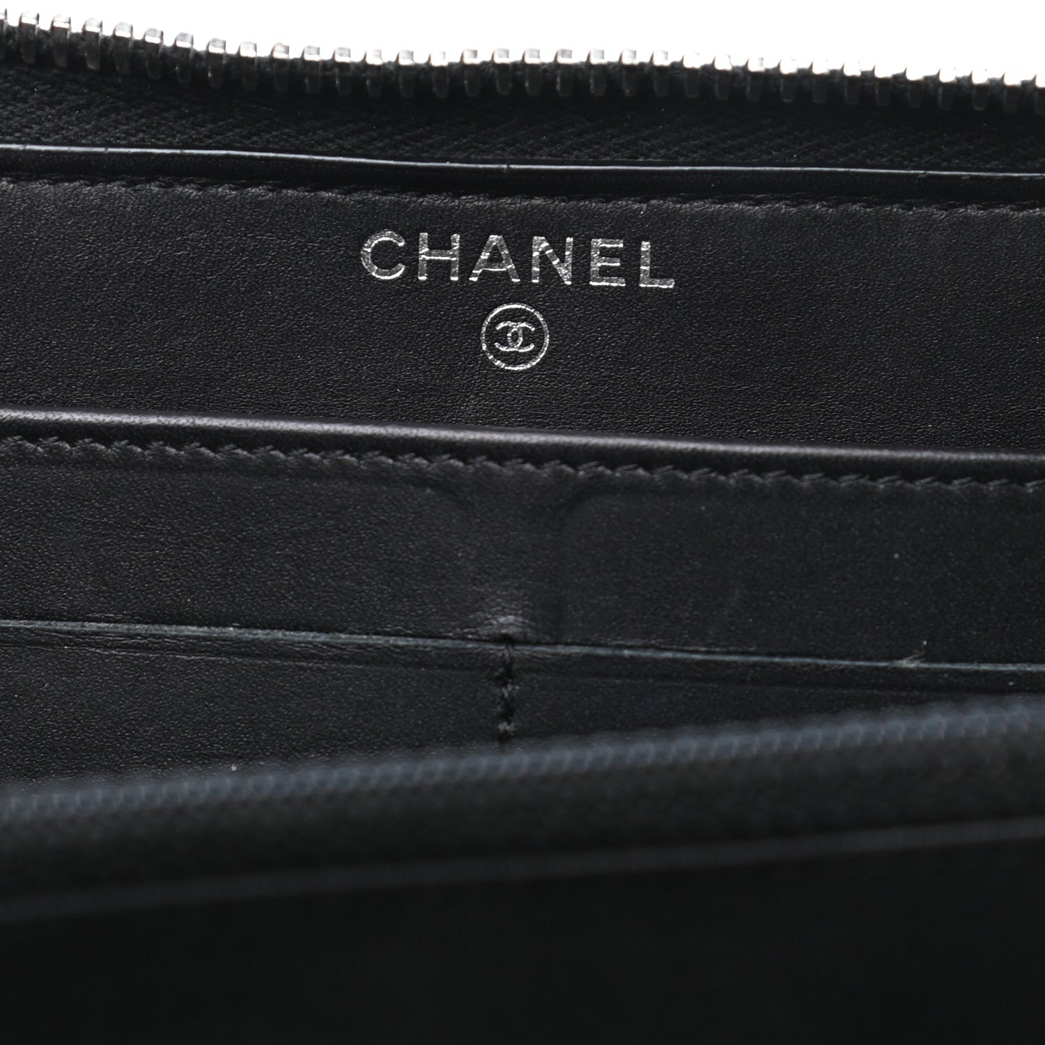 Chanel Patent Quilted Brilliant Zip Around Wallet Black 6 of 9