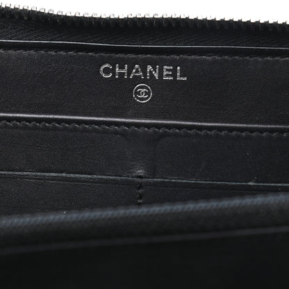 Chanel Patent Quilted Brilliant Zip Around Wallet Black 6 of 9