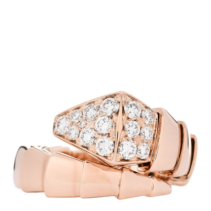 Bulgari 18K Rose Gold Diamond Serpenti Viper Ring S 1 of 5