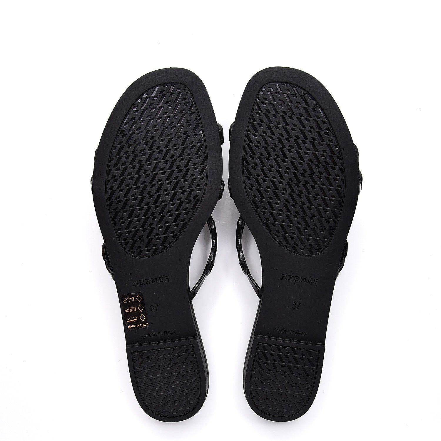 Hermes Rubber Chaine d'Ancre Rivage Sandals 37 Black 5 of 8