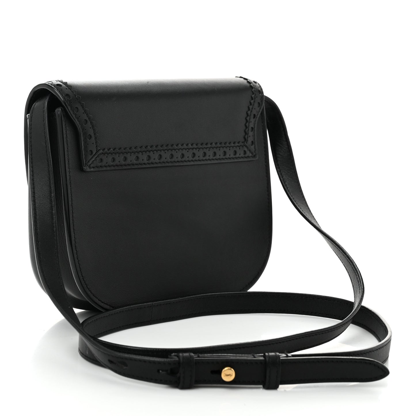 Smooth Calfskin Perforated Classic Monogram Small Kaia Satchel Black
