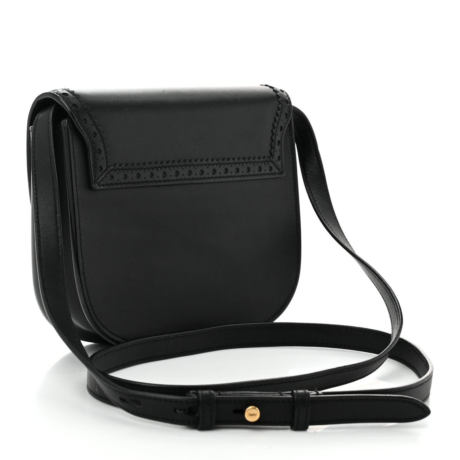 Saint Laurent Smooth Calfskin Perforated Classic Monogram Small Kaia Satchel Black 3 of 10