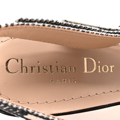Christian Dior Canvas Embroidered Ornamental Cornely Ribbon J'Adior Slingback 65mm Pumps 36 Deep Blue 7 of 12
