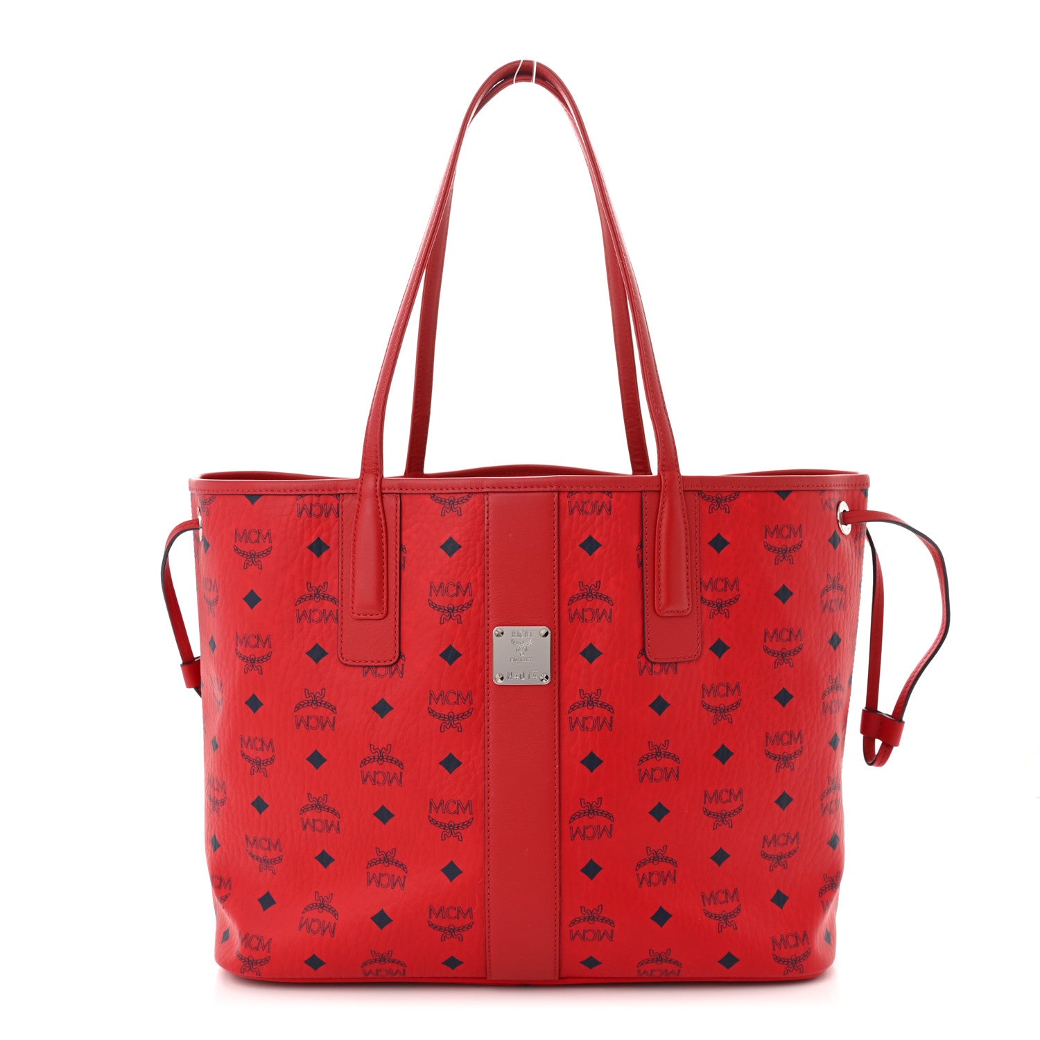 MCM Visetos Medium Liz Reversible Shopper Tote Ruby Red 3 of 18
