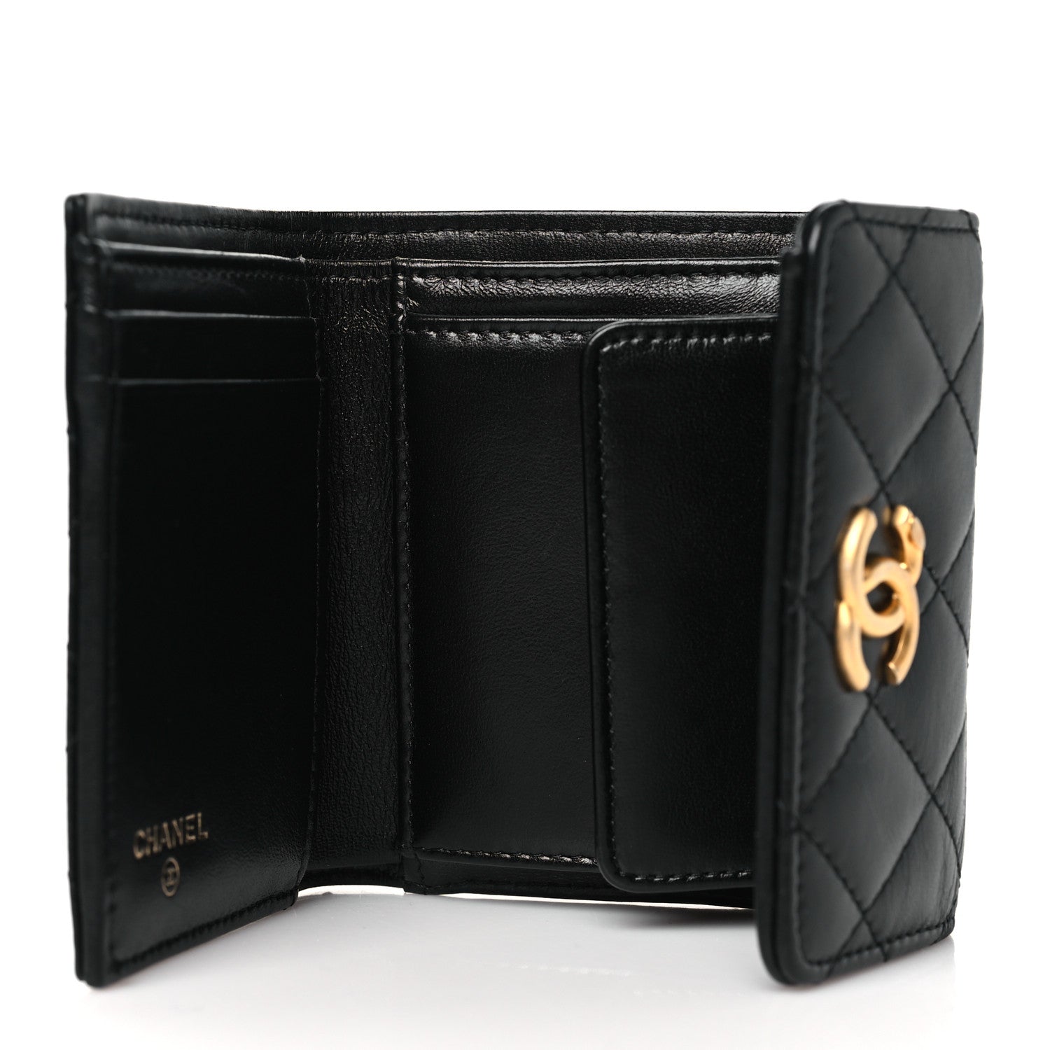 Chanel Lambskin Quilted CC Compact Bifold Wallet Black 5 of 8