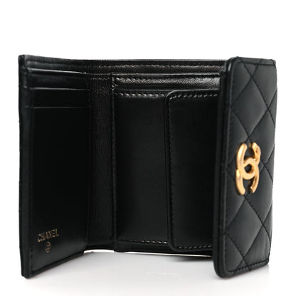 Chanel Lambskin Quilted CC Compact Bifold Wallet Black 5 of 8