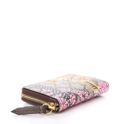 Gucci GG Supreme Monogram Bengal Zip Around Card Case Wallet Beige Pink 4 of 7