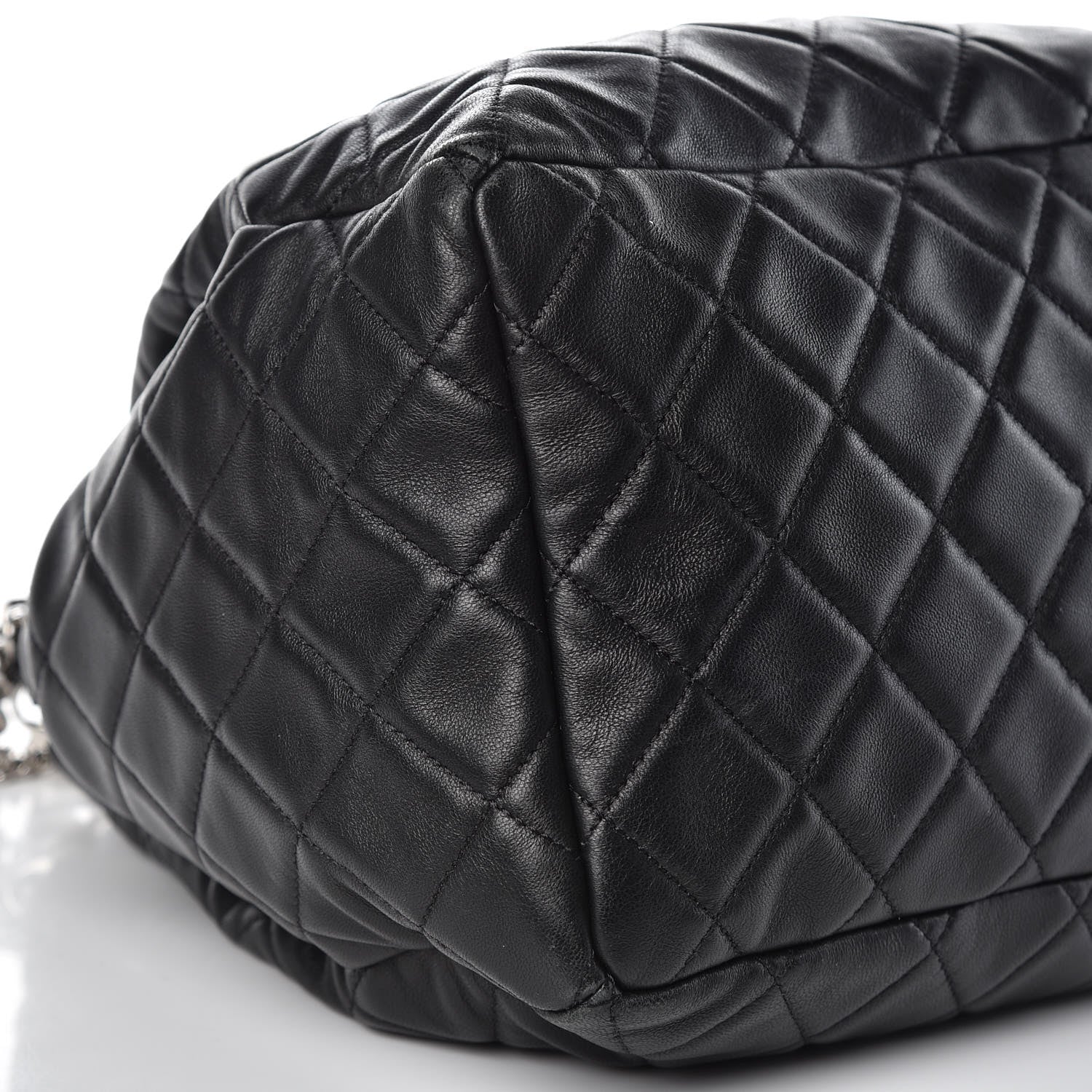 Chanel Lambskin Quilted CC Chain Bucket Bag Black 8 of 14