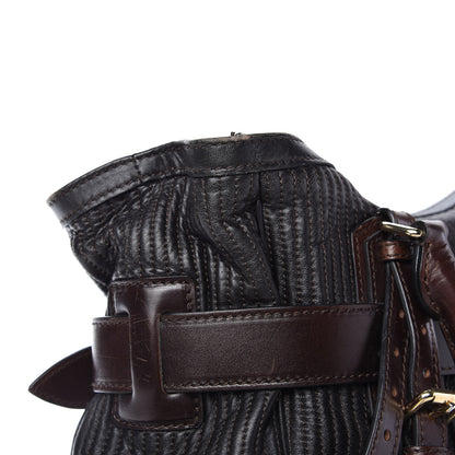 Burberry Calfskin Quilted Belt Tote Black 16 of 21