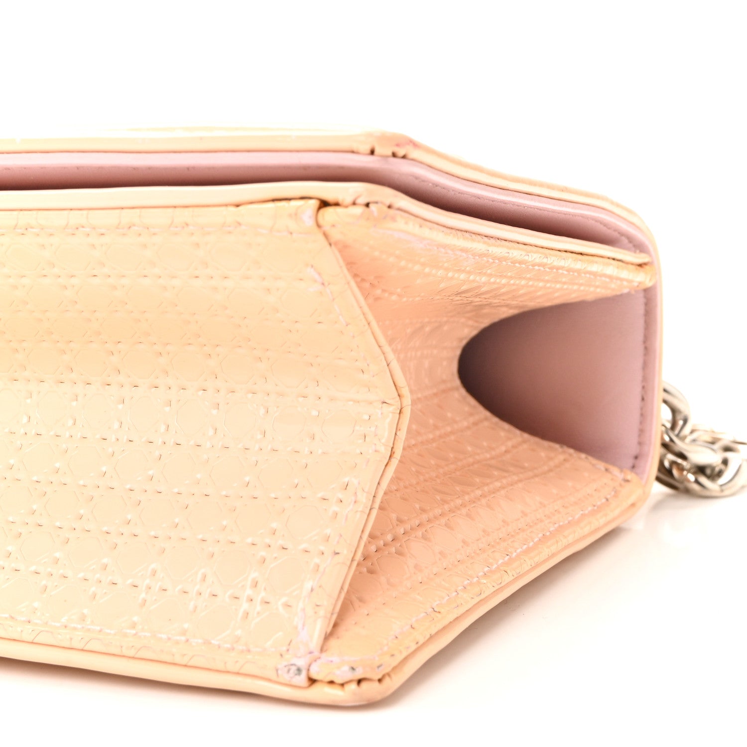 Christian Dior Patent Micro-Cannage Small Diorama Flap Bag Rose 10 of 10