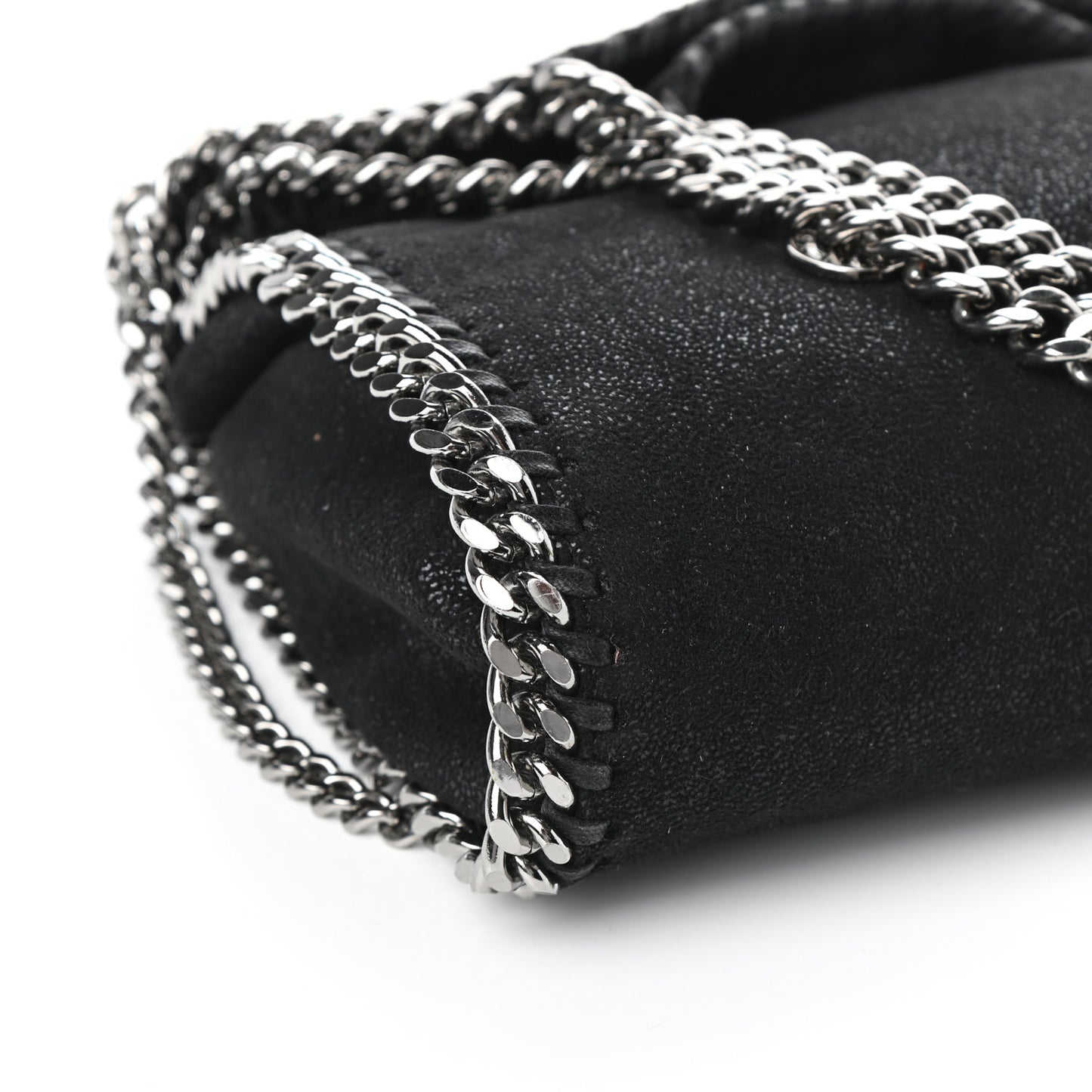 Shaggy Deer Mini Falabella Fold Over Tote Black