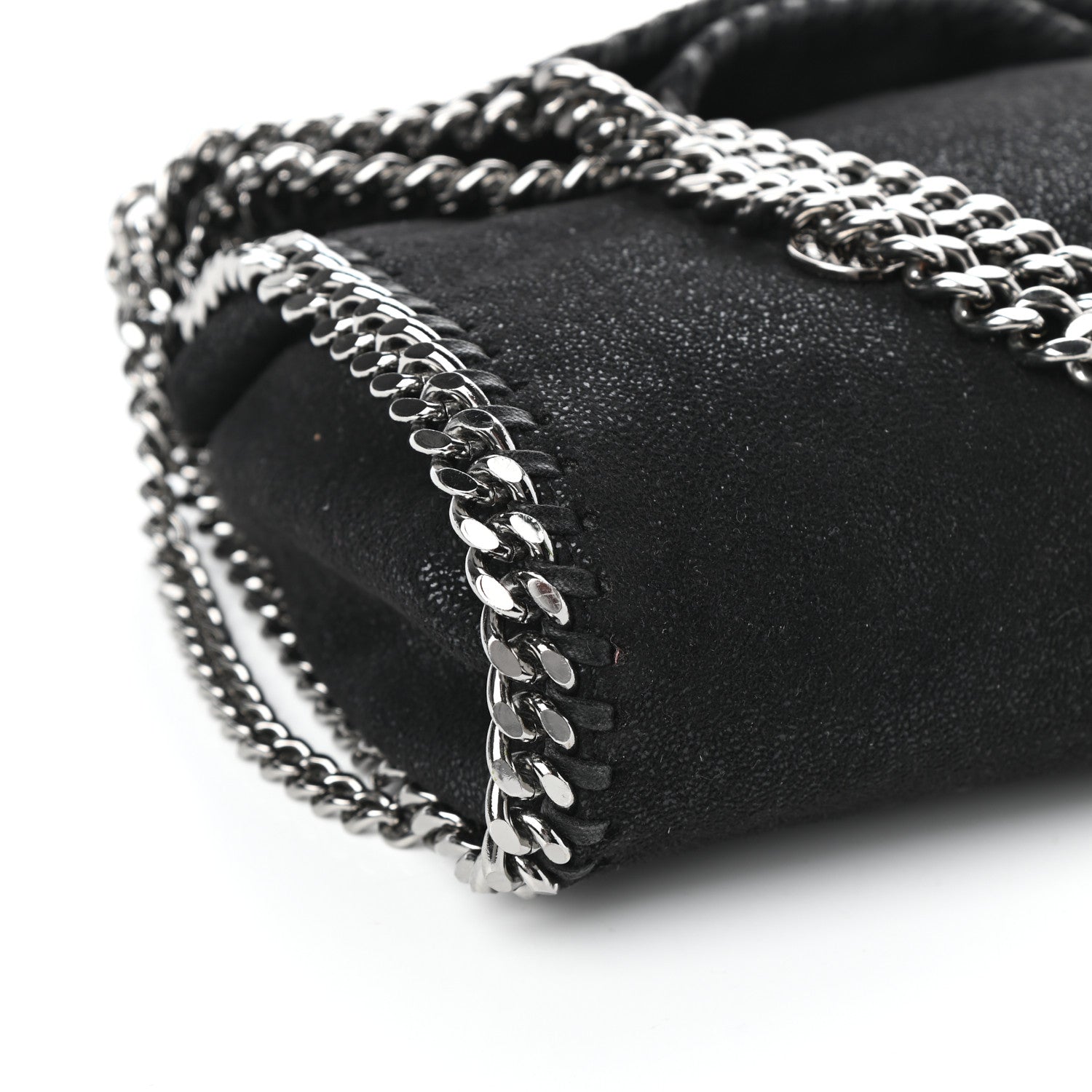 Stella McCartney Shaggy Deer Mini Falabella Fold Over Tote Black 7 of 8