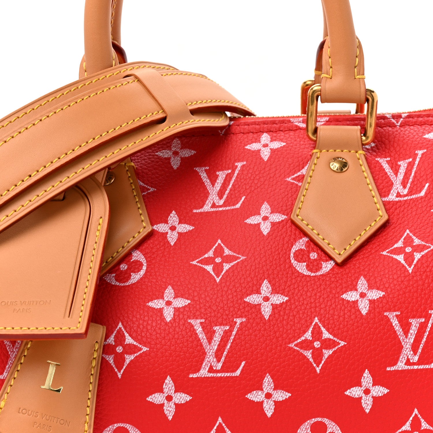 Louis Vuitton Soft Calfskin Monogram Speedy P9 Bandouliere 25 Red 9 of 12