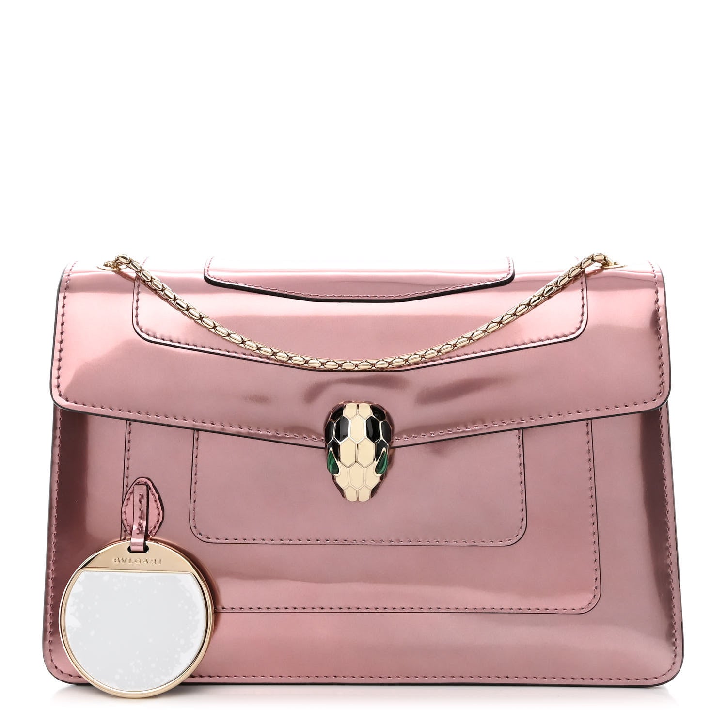 Bulgari Metallic Calfskin Serpenti Forever Crossbody Bag Rose Quartz 1 of 12