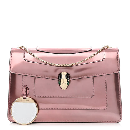 Bulgari Metallic Calfskin Serpenti Forever Crossbody Bag Rose Quartz 1 of 12