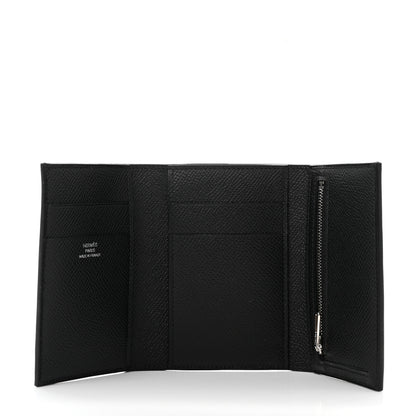 Hermes Epsom Tri-Fold Compact Monochrome Bearn Wallet Black 5 of 7