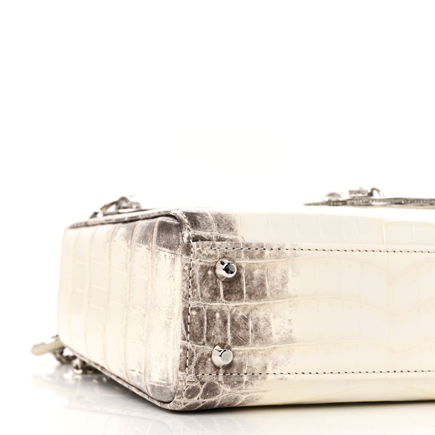 Christian Dior Niloticus Crocodile Himalaya Crystal Mini Lady Dior White 8 of 9