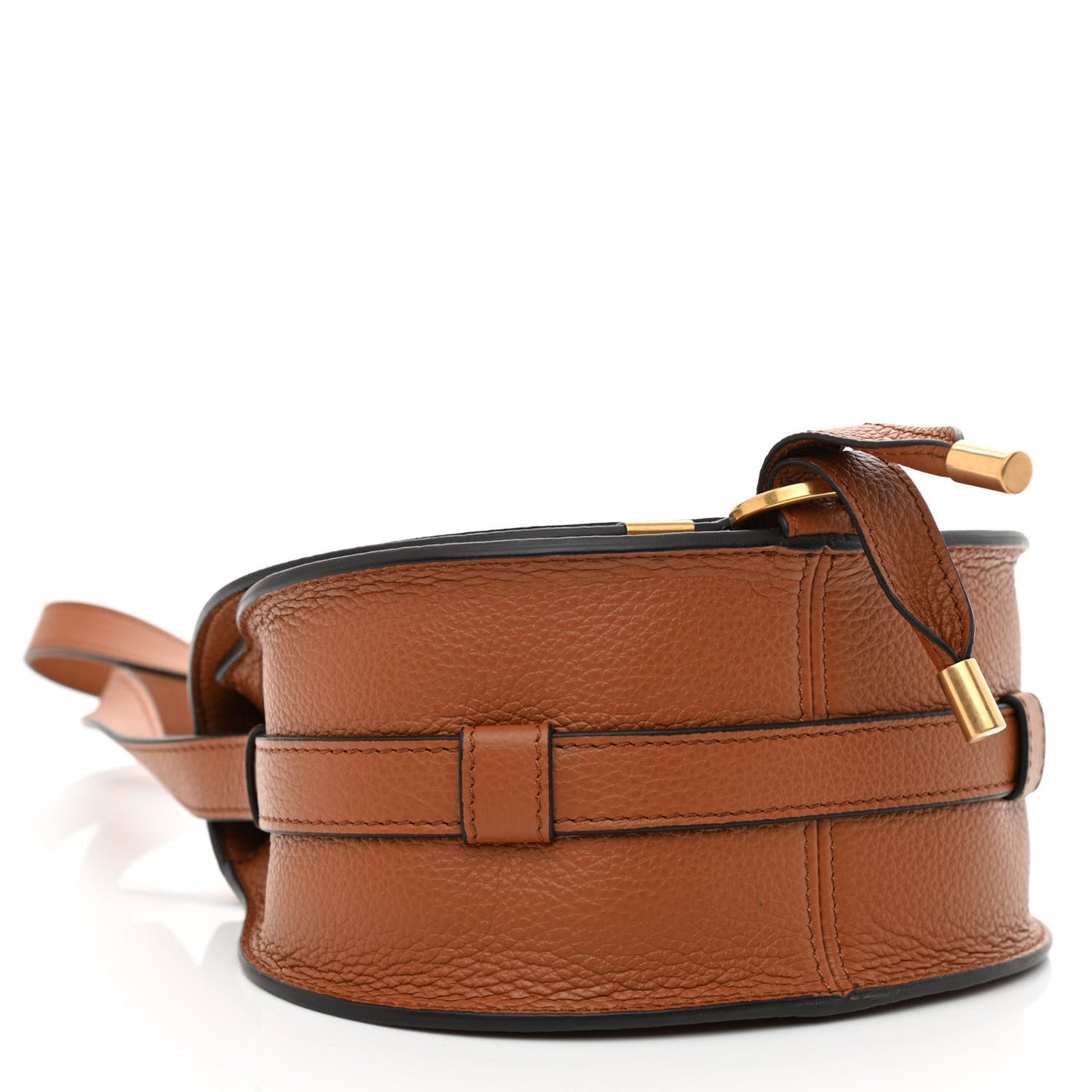 Calfskin Mini Marcie Round Crossbody Bag Tan