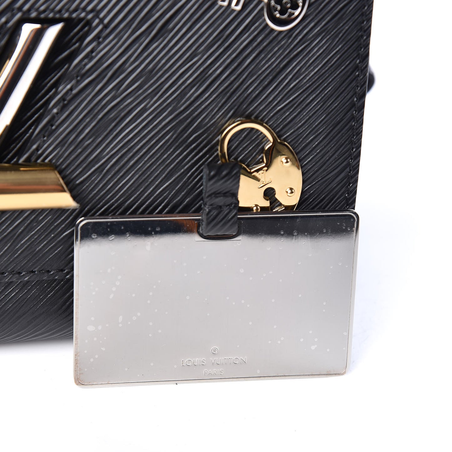 Epi Love Lock Twist Shoulder Bag MM Black