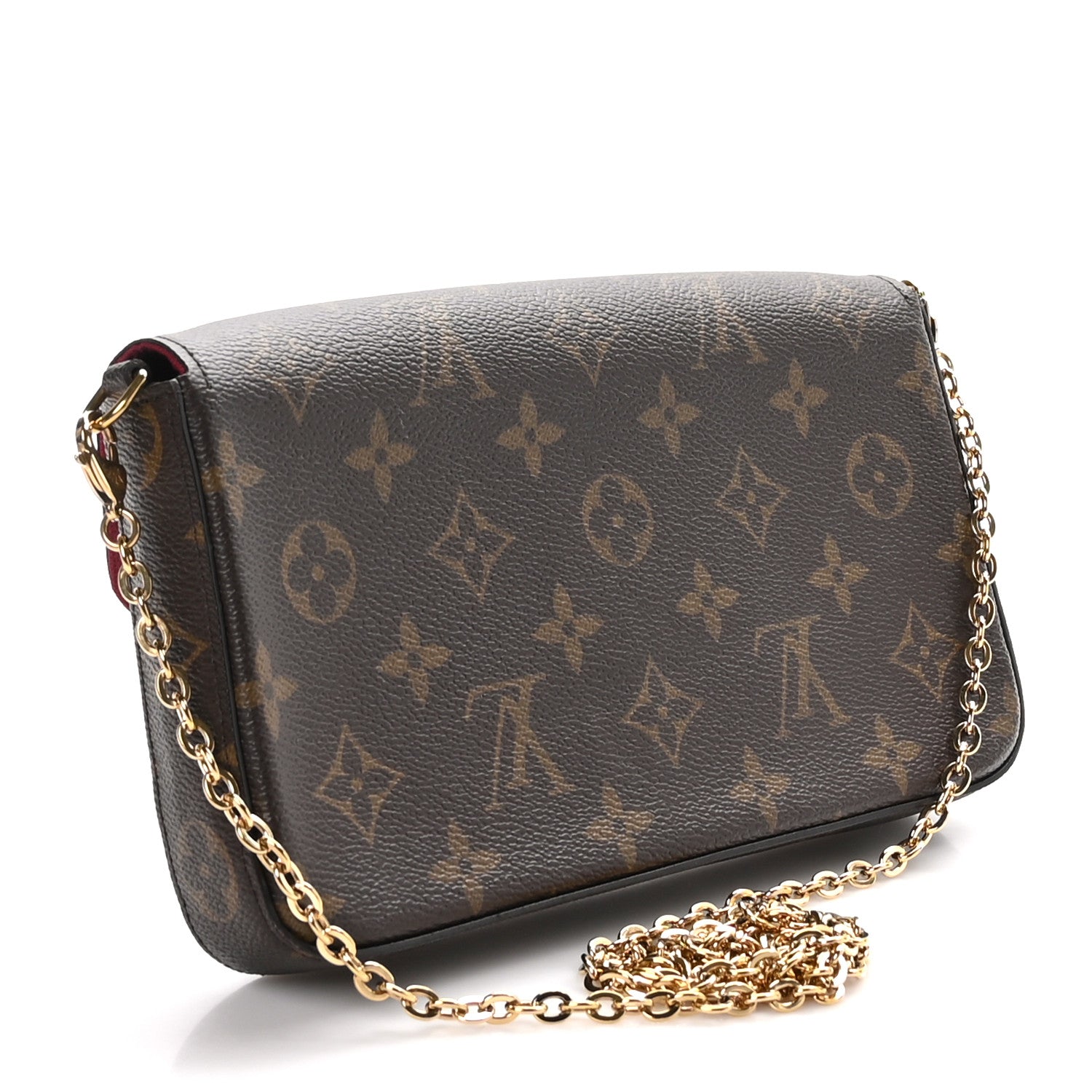 Louis Vuitton Monogram Pochette Felicie Chain Wallet Fuchsia 4 of 10