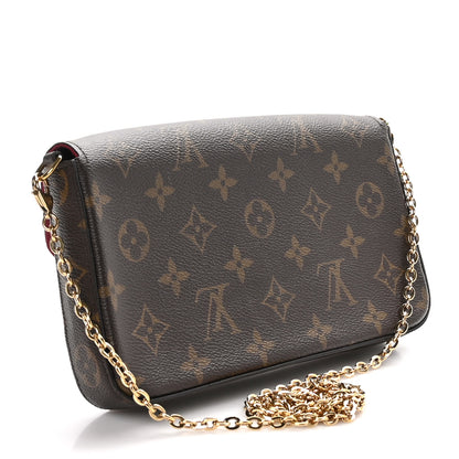 Louis Vuitton Monogram Pochette Felicie Chain Wallet Fuchsia 4 of 10
